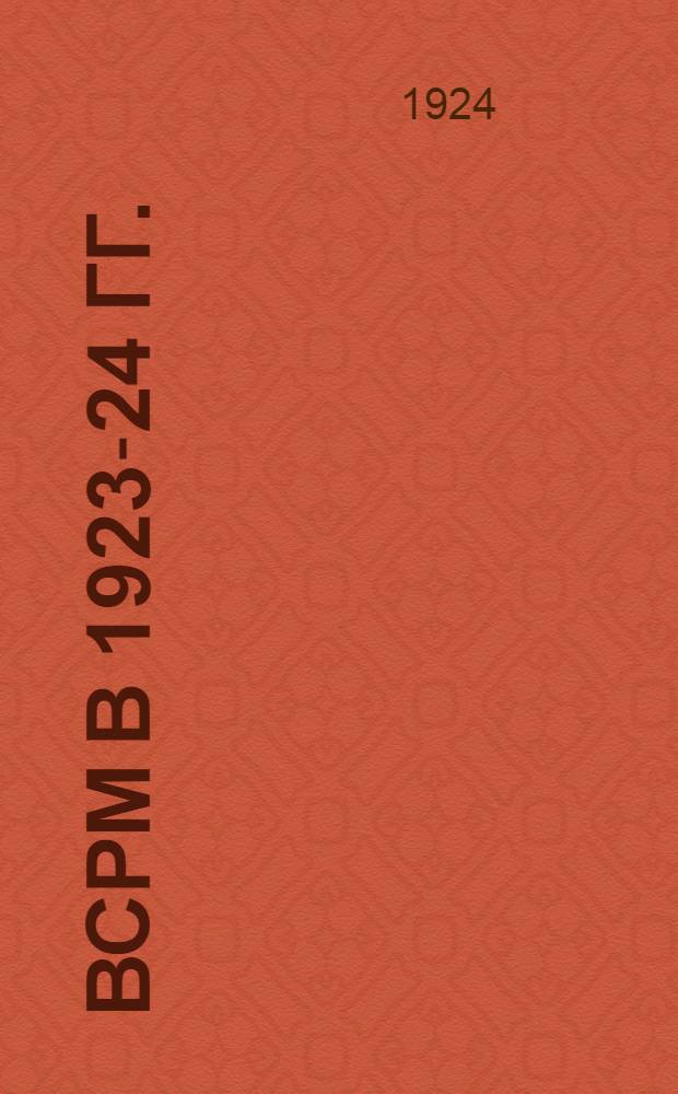 ВСРМ в 1923-24 гг.