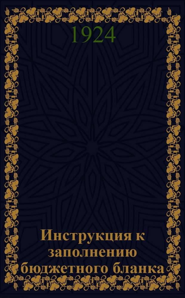 Инструкция к заполнению бюджетного бланка