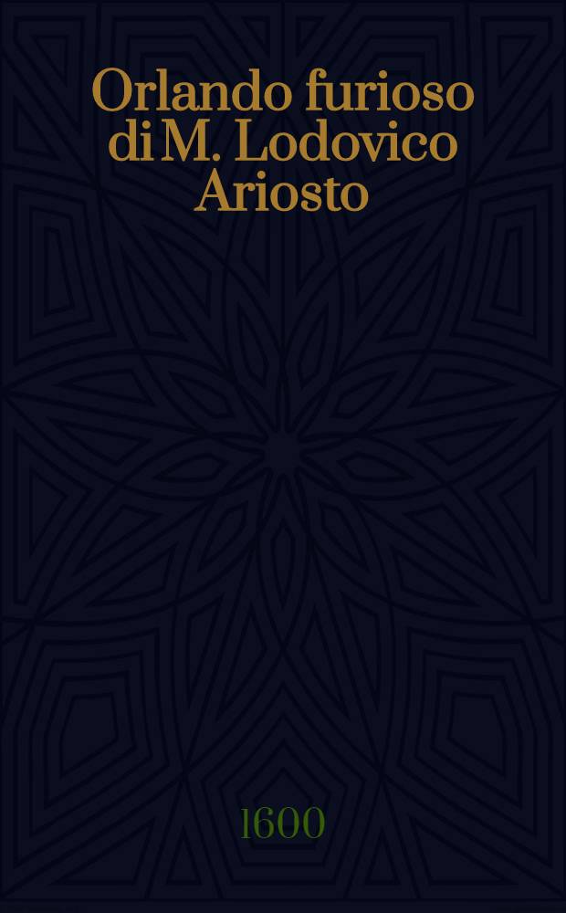 Orlando furioso di M. Lodovico Ariosto