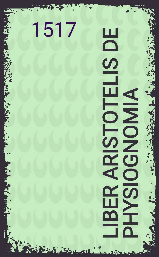 Liber Aristotelis De physiognomia