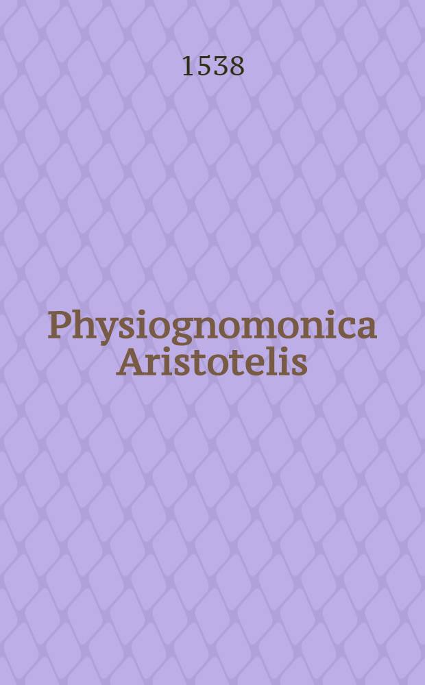 Physiognomonica Aristotelis