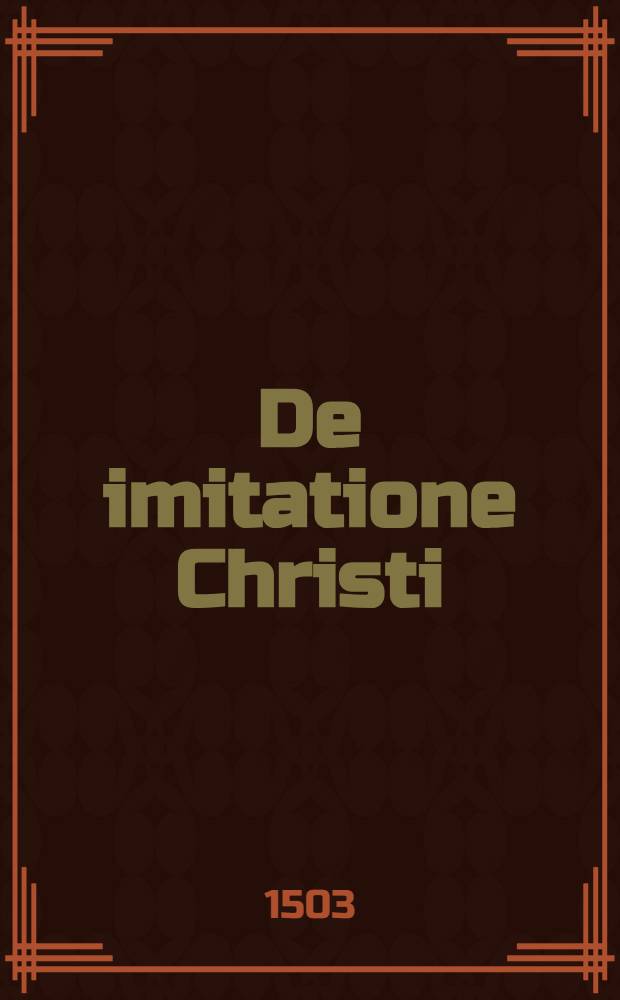 De imitatione [Christ]i