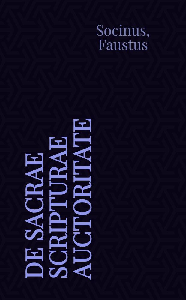 De sacrae scripturae auctoritate