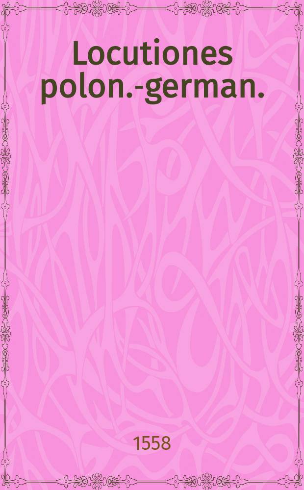 Locutiones polon.-german.