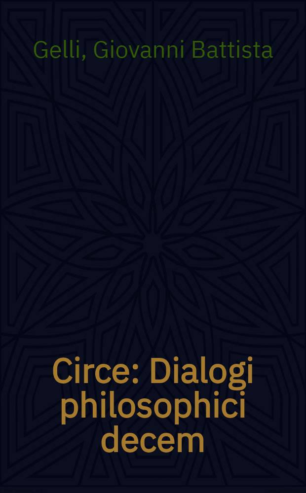 Circe : Dialogi philosophici decem