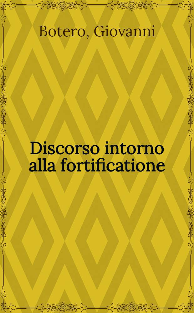 Discorso intorno alla fortificatione