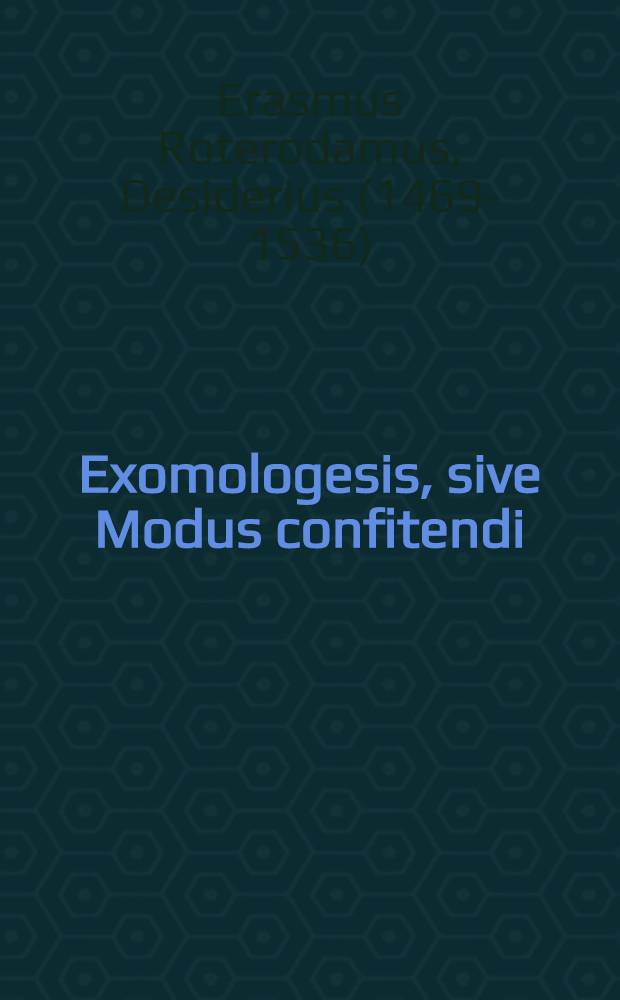 Exomologesis, sive Modus confitendi