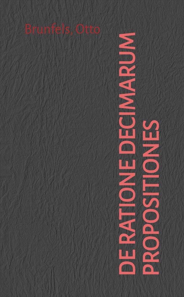 De ratione decimarum propositiones