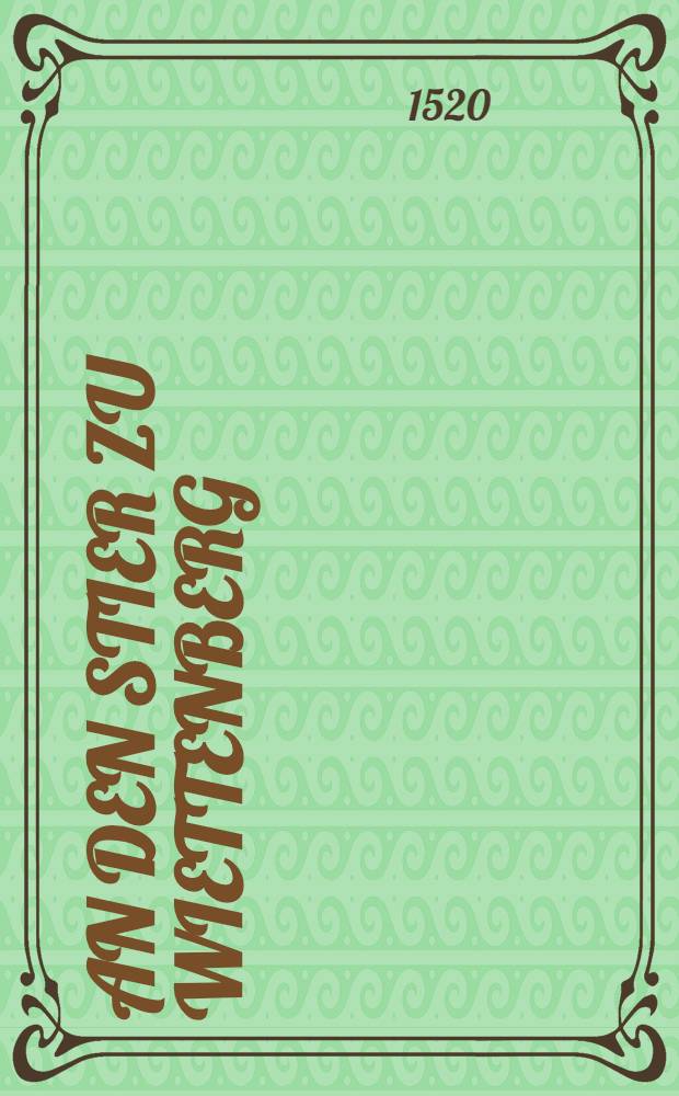 An den stier zu Wiettenberg