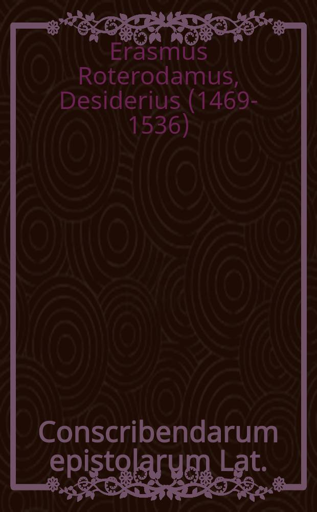 Conscribendarum epistolarum Lat.