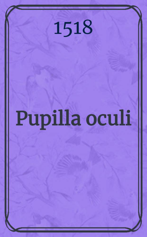 Pupilla oculi