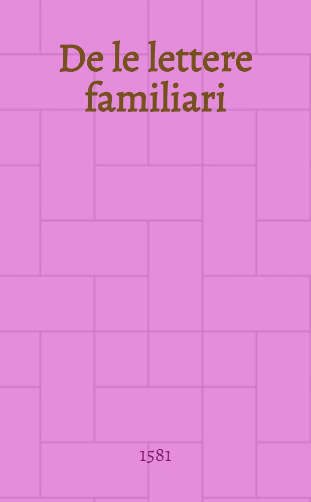 De le lettere familiari