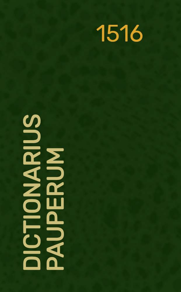 Dictionarius pauperum
