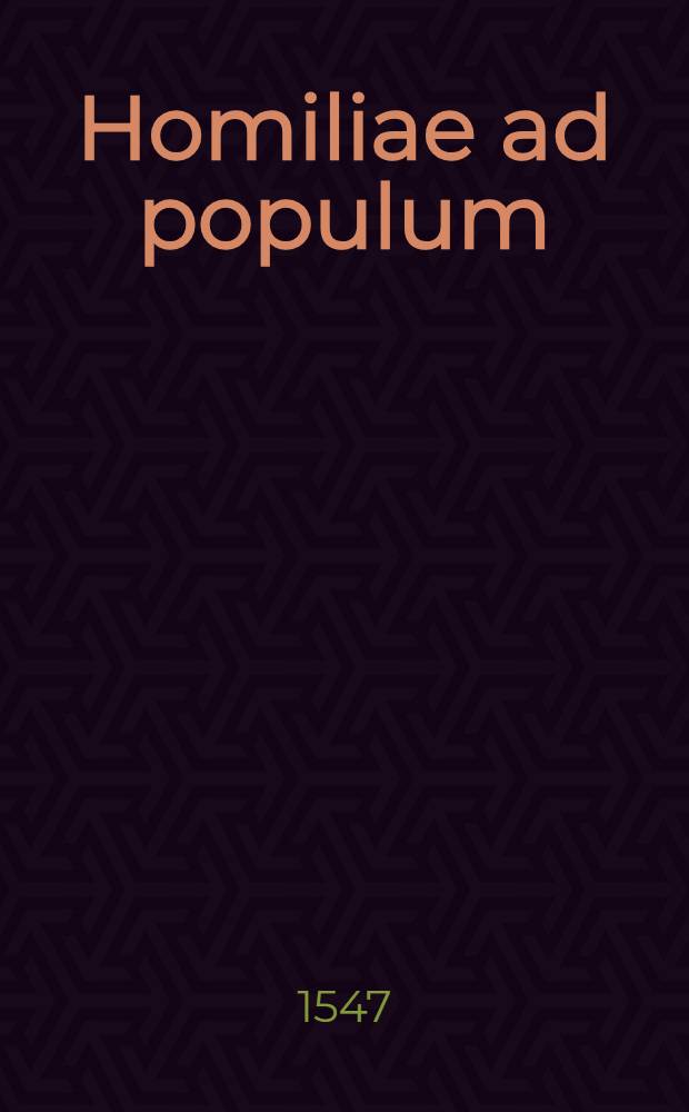 Homiliae ad populum