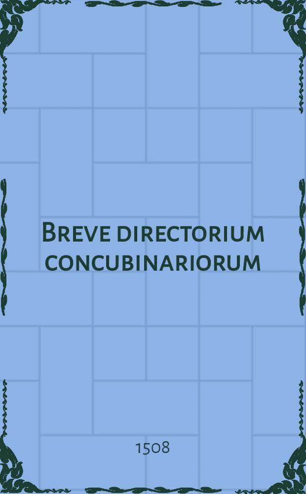 Breve directorium concubinariorum