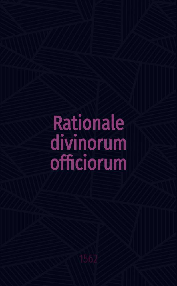 Rationale divinorum officiorum