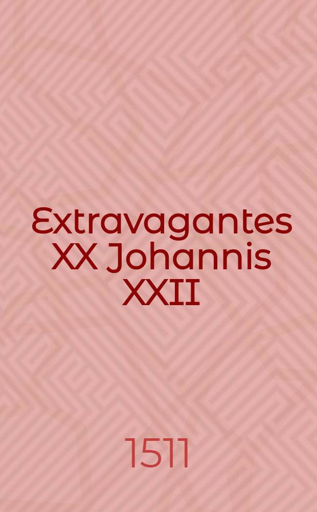 Extravagantes XX Johannis XXII