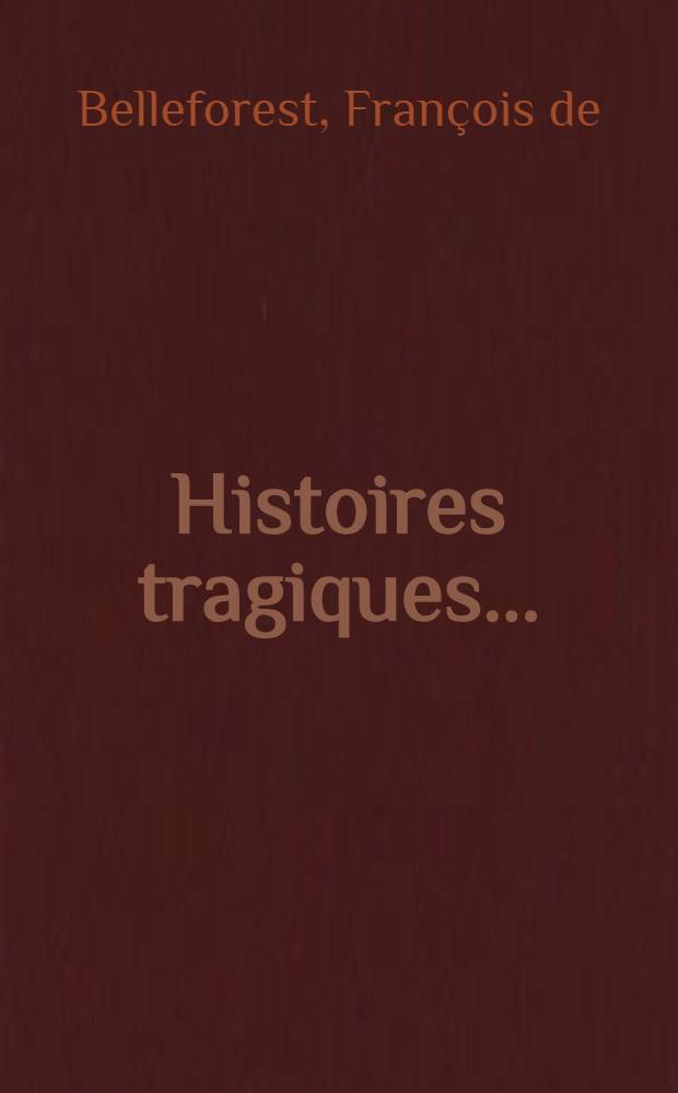 Histoires tragiques...