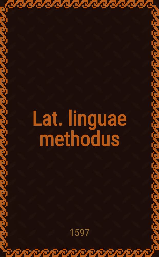 Lat. linguae methodus