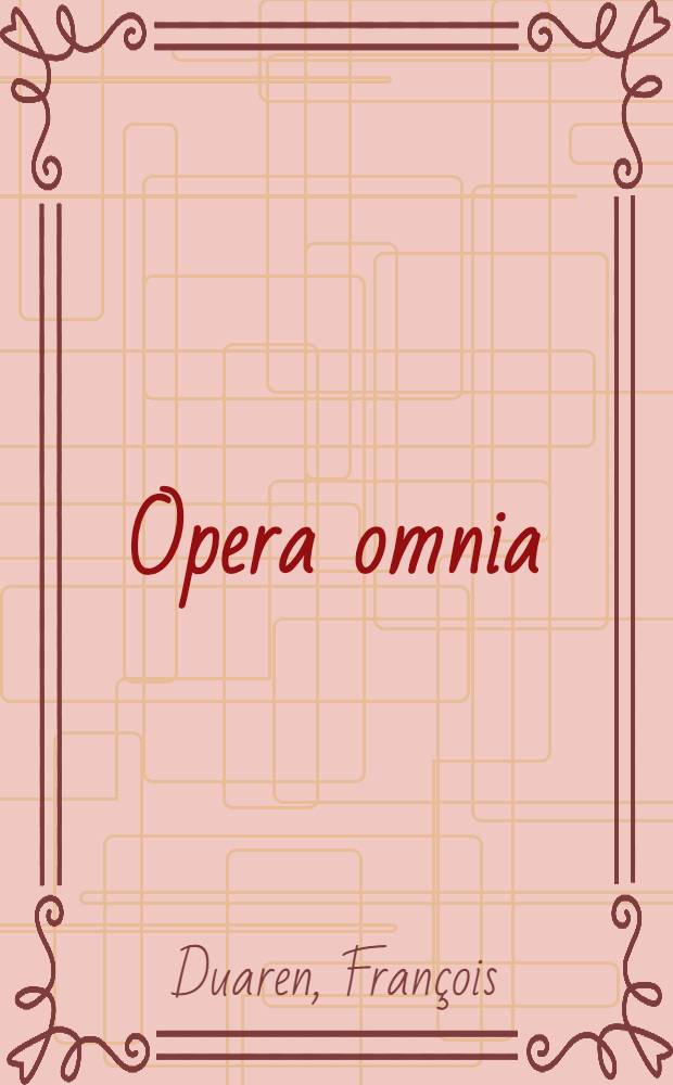 Opera omnia