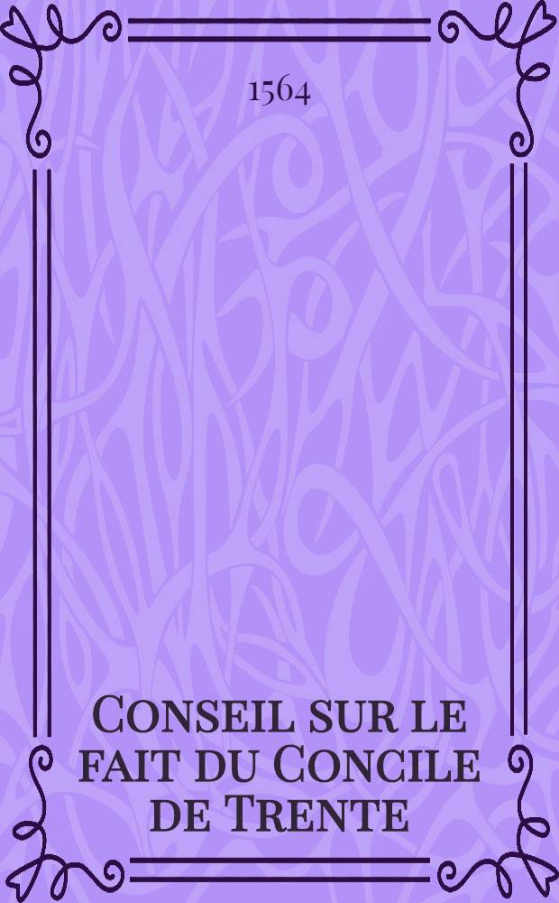 Conseil sur le fait du Concile de Trente