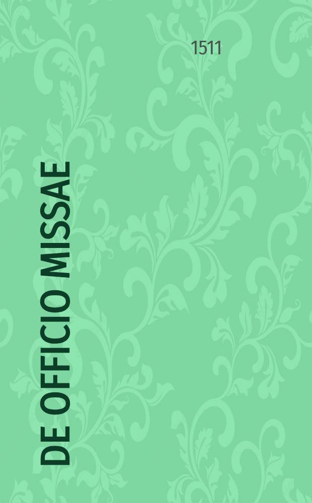 De officio missae