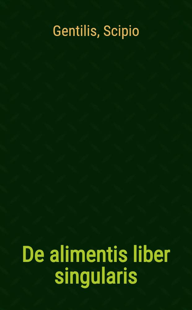 De alimentis liber singularis