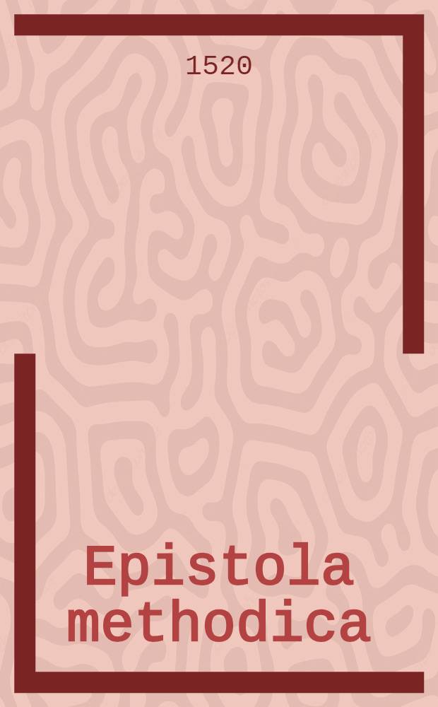 Epistola methodica