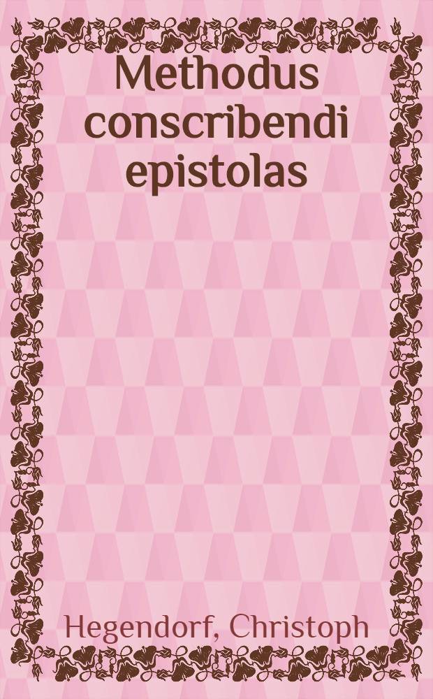Methodus conscribendi epistolas