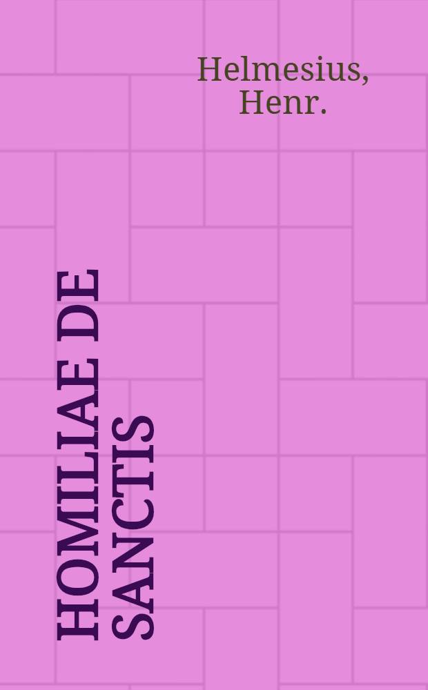 Homiliae de Sanctis