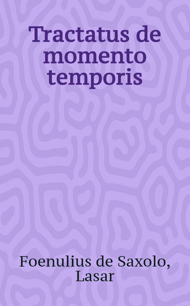 Tractatus de momento temporis