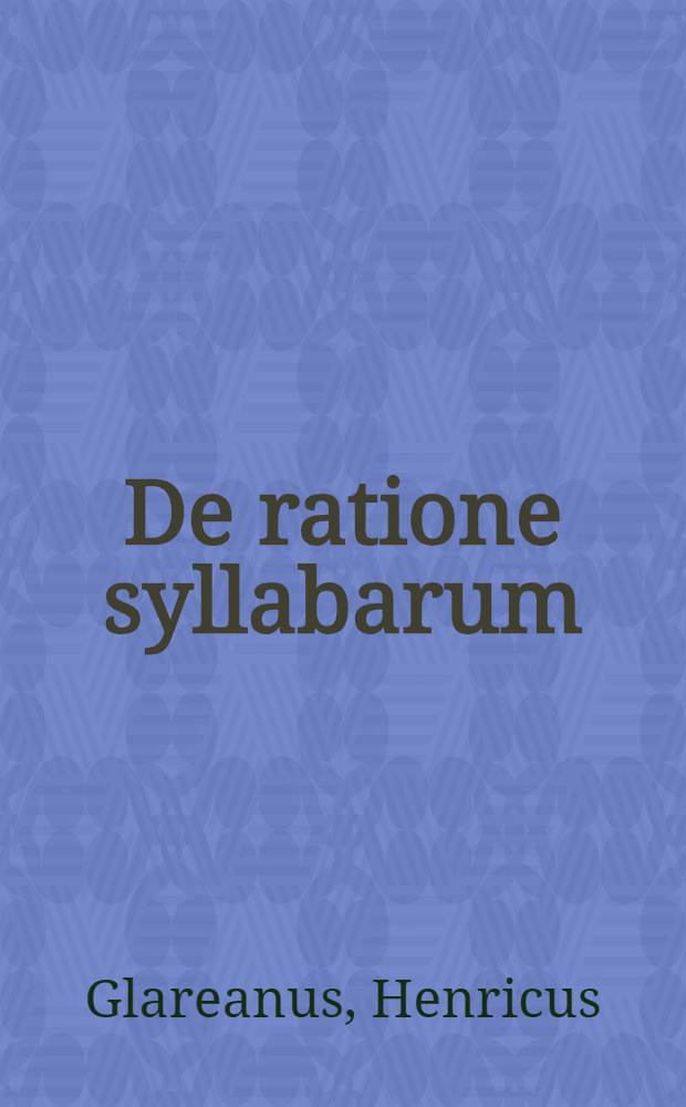 De ratione syllabarum
