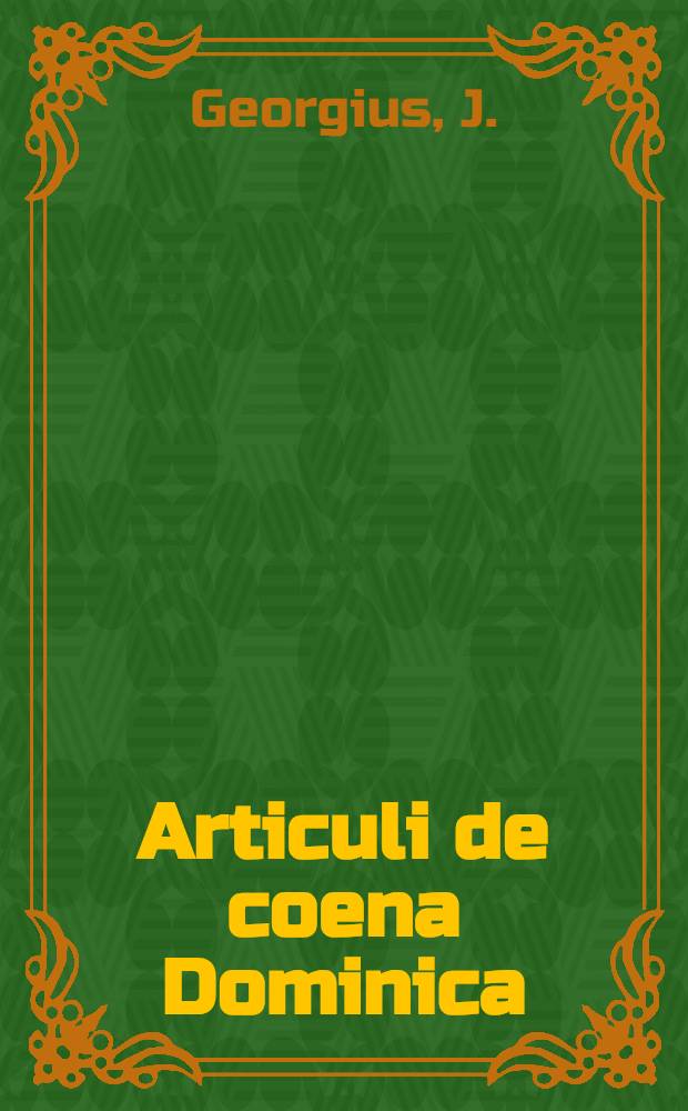 Articuli de coena Dominica