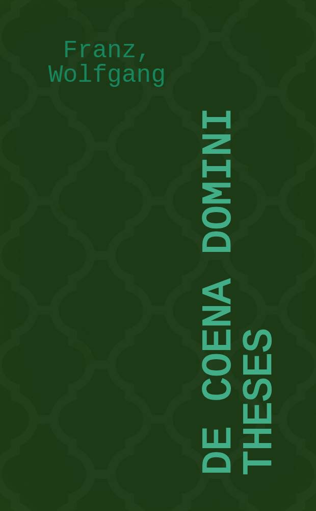De coena Domini theses