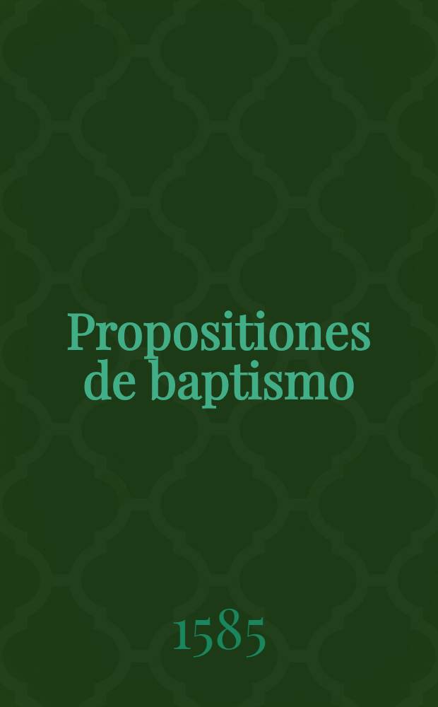 Propositiones de baptismo