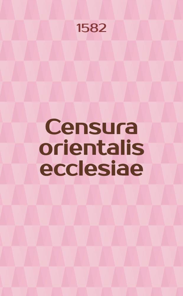 Censura orientalis ecclesiae