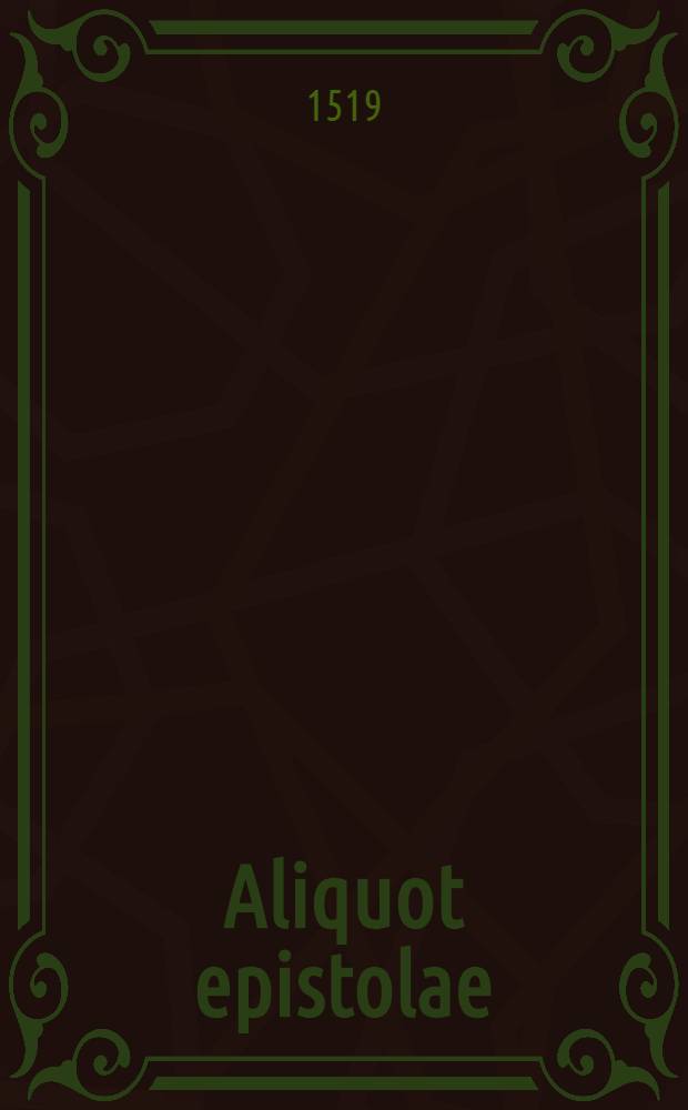 Aliquot epistolae