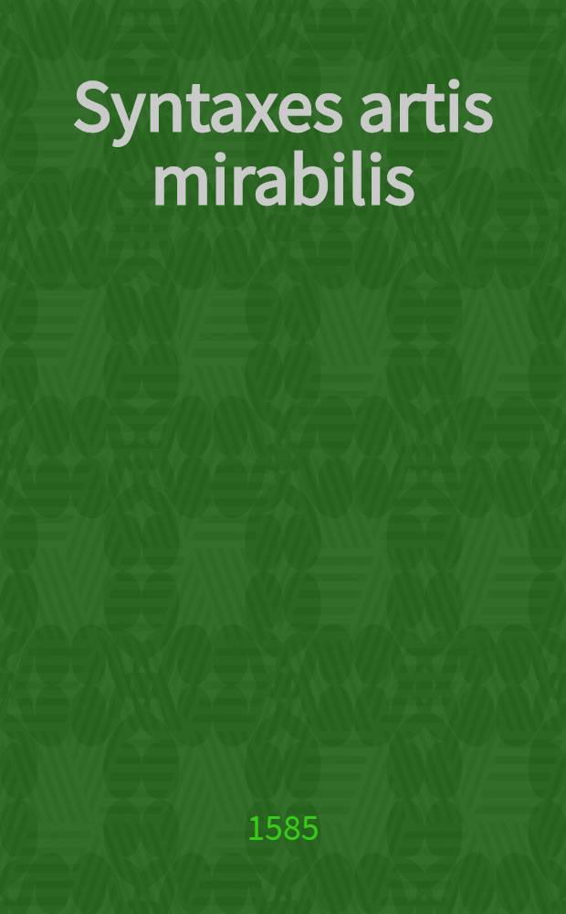 Syntaxes artis mirabilis