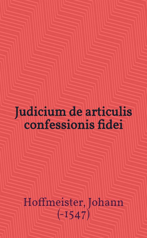 Judicium de articulis confessionis fidei