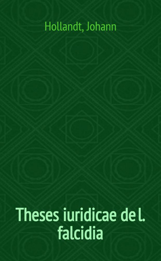 Theses iuridicae de l. falcidia