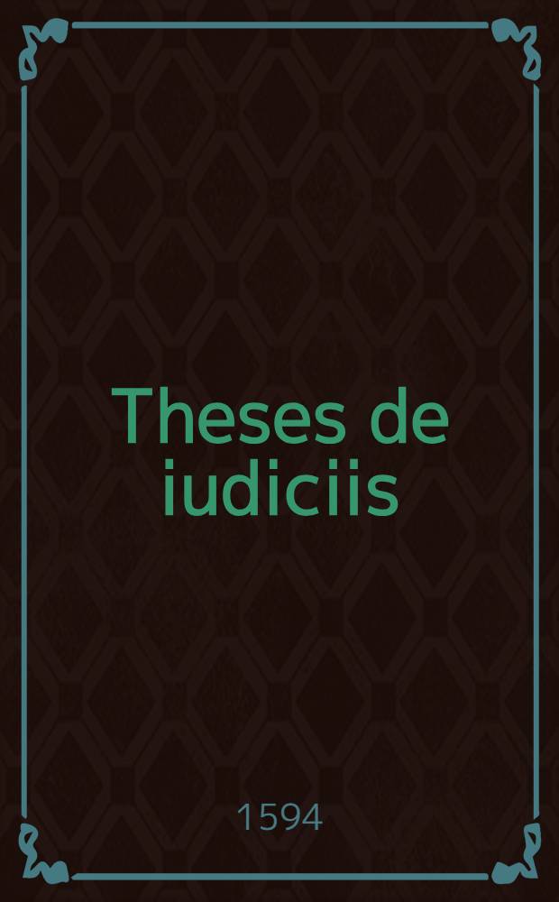 Theses de iudiciis