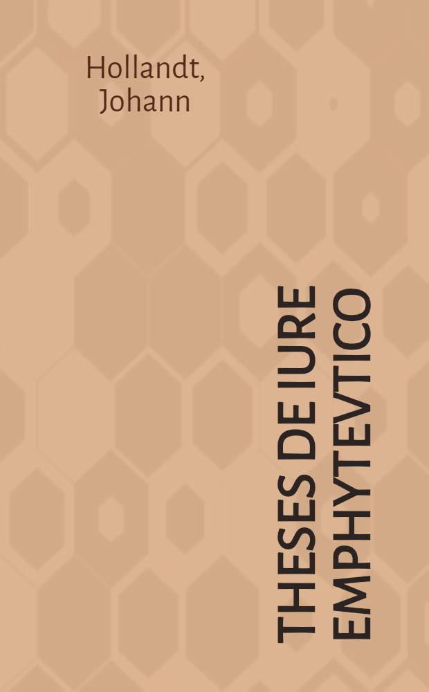 Theses de iure emphytevtico