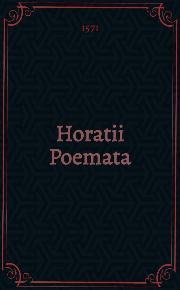 Horatii Poemata