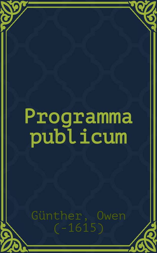 Programma publicum