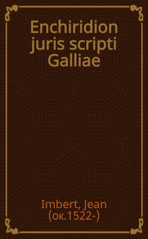 Enchiridion juris scripti Galliae