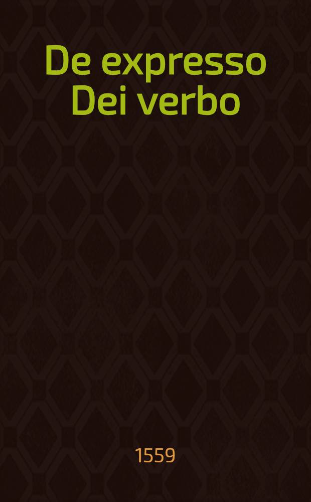 De expresso Dei verbo