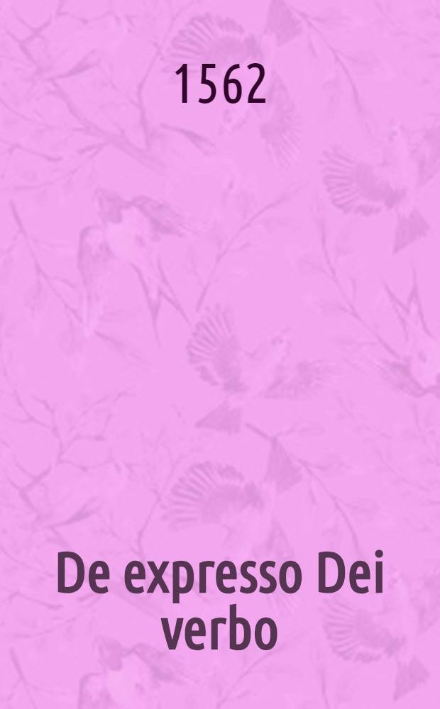 De expresso Dei verbo