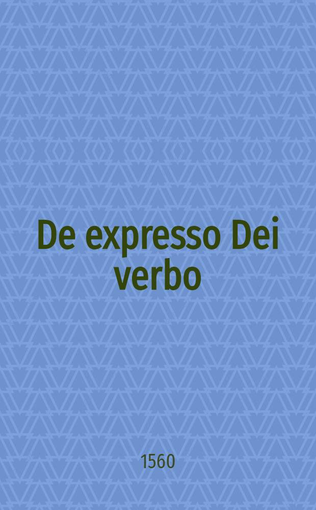 De expresso Dei verbo