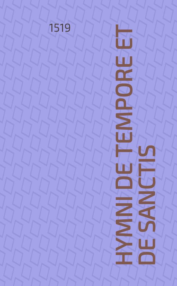 Hymni de tempore et de sanctis