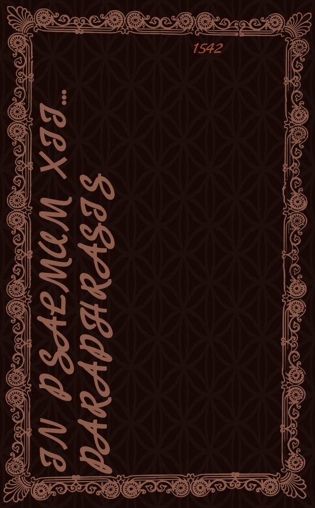 In psalmum XII ... paraphrasis